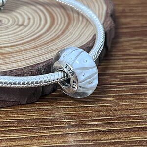 Murano Glass White Bead Charm